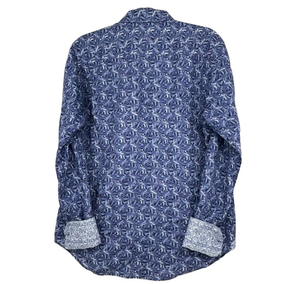 Robert Graham Ellicott Blue Abstract Print Button Down Shirt Men’s Small Cotton - Picture 7 of 16